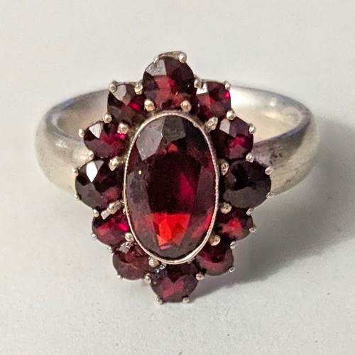 925 sterlingsilber granat - sterlingsilber, ring