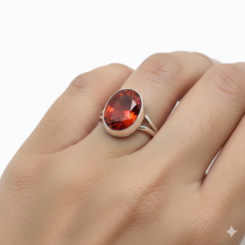 Roter granat edelstein - roter, 925