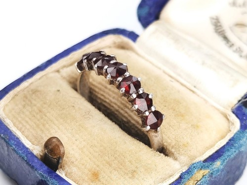 Vintage granat ring silber - vintage,