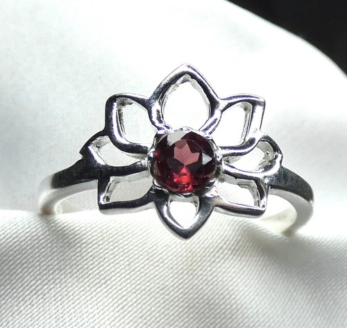 Granat ring 925 silber - ❤️,