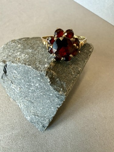 Antiker granat ring 333 gold - antiker,