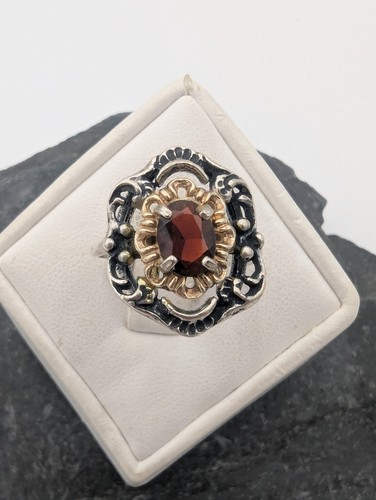 Vintage 835 silber granat ring - vintage,