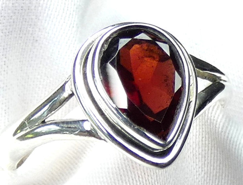 Granat ring 925 silber - ❤️,