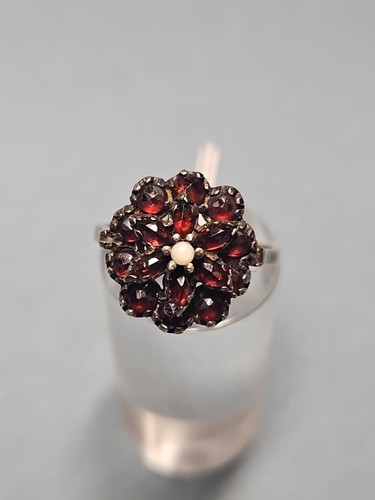 Granat ring silber - granat, mit