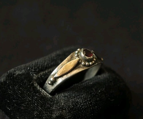 Alter silberring mit granat - alter,
