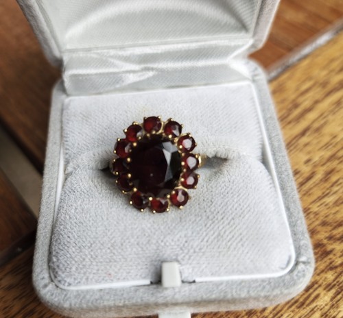 Ring gold granat - granat, 333