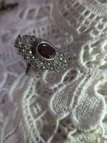 Granat ring facettiert - granat,