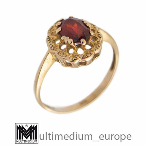 333er gold granat ring - 333er,