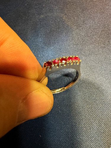 835 silber ring mit roten - 835,