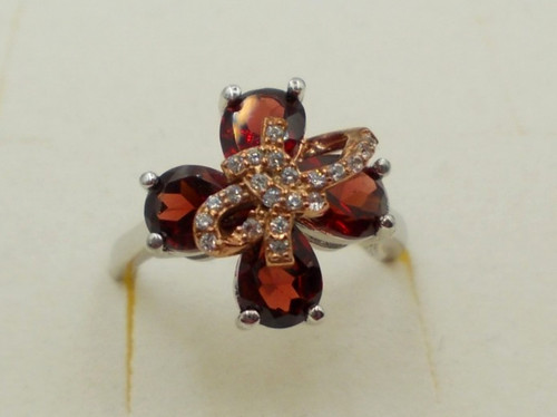 Granat ring sterlingsilber - -, ring,