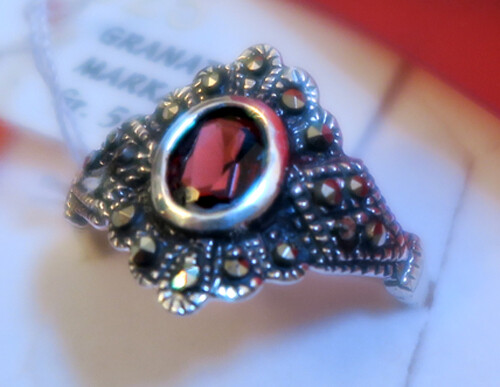 925 echt silber granat - silber,