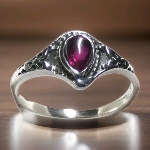 Granat ring 925 silber - granat,