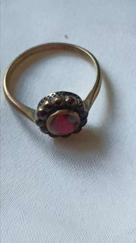 Granatring 333 gelbgold 8 - granatring,