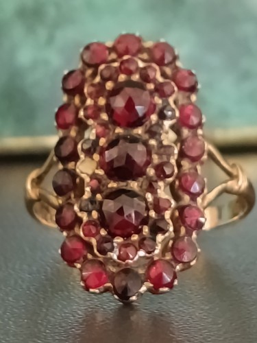 Antiker granat ring - granat, /