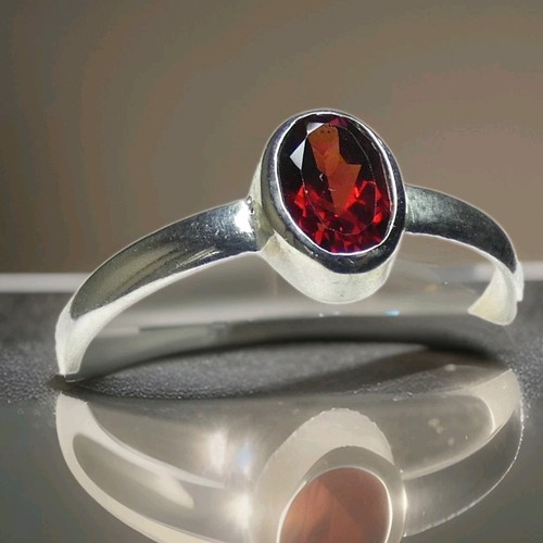 Granat ring 925 silber - 925,