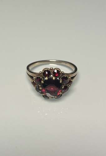 Silver ring mit granat steinen - ring,