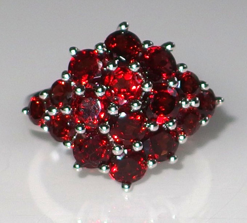 Cluster raute granat ring - cluster,