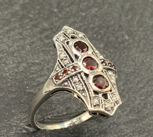 Granat ring perle - ,