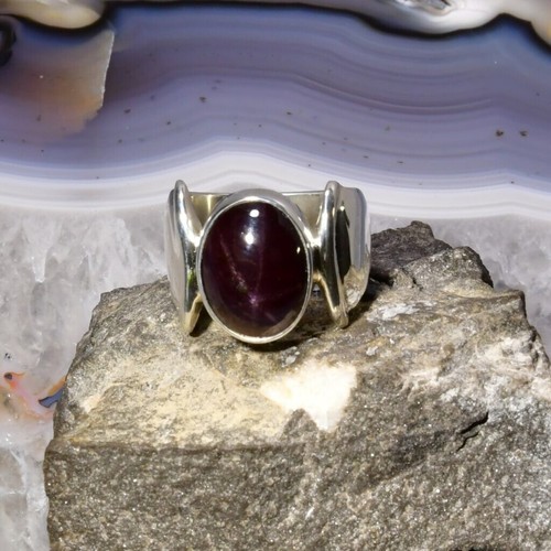 Stern granat ring - ring,, 925er