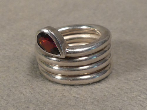 Schwerer ring mit granat 925er - ring,