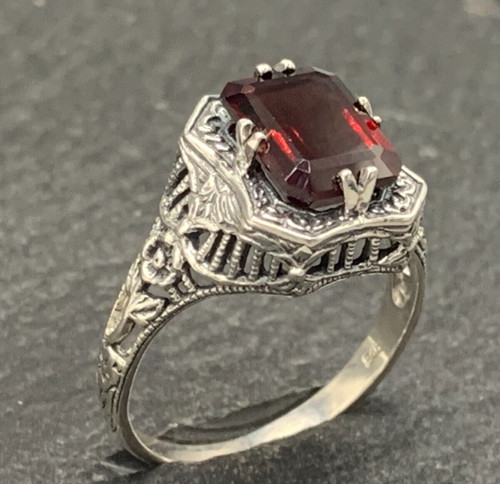 Granat ring 925er silber - ,