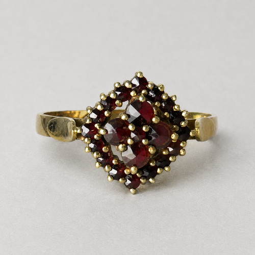 Vintage granat ring 925 - granat,