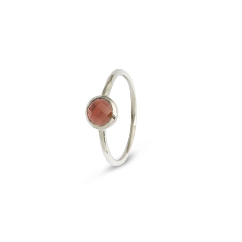 Ring silber glanz mit granat - silber,