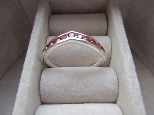 Granat zirkonia ring - zirkonia, 925