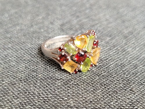 Alter bunter ring silber - ring,