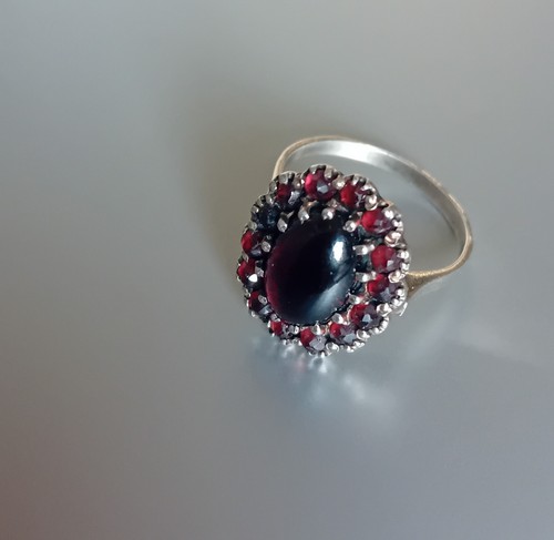Antiker granatring 800 silber - antiker,