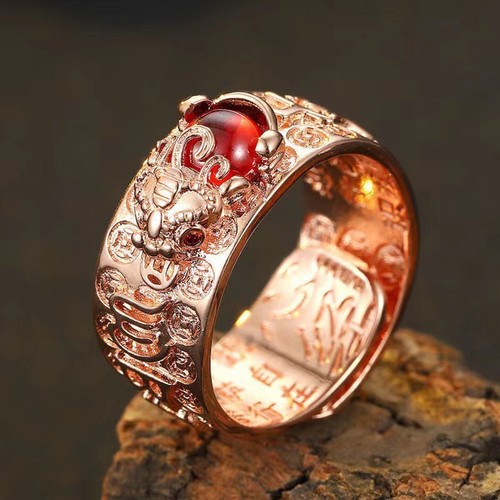 Gold granat ring offener - granat,