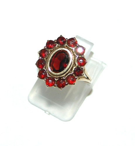 Granatring gold 585 granat - 585,