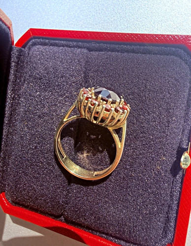 Antiker granat ring gold - granat, 8k