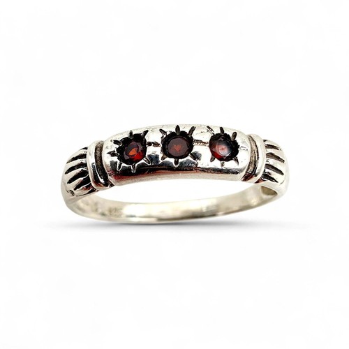 Vintage 925 silber granat ring - vintage,