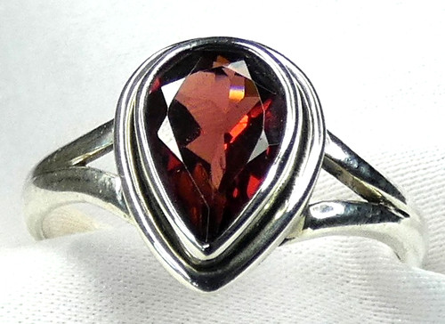 Granat ring 925 silber - ❤️,